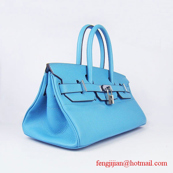 Hermes Birkin 42cm Togo Leather Bag 6109 Light Blue silver padlock Hermes Birkin 42cm Togo Leather Bag 6109 Light Blue silver padlock